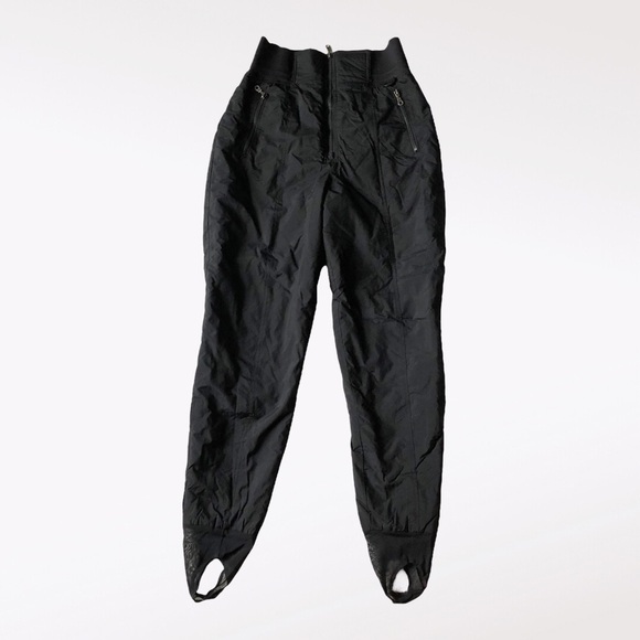 BLACK bear ski pants stirrups mesh nylon insulated rib high waist elastic black - Picture 1 of 11